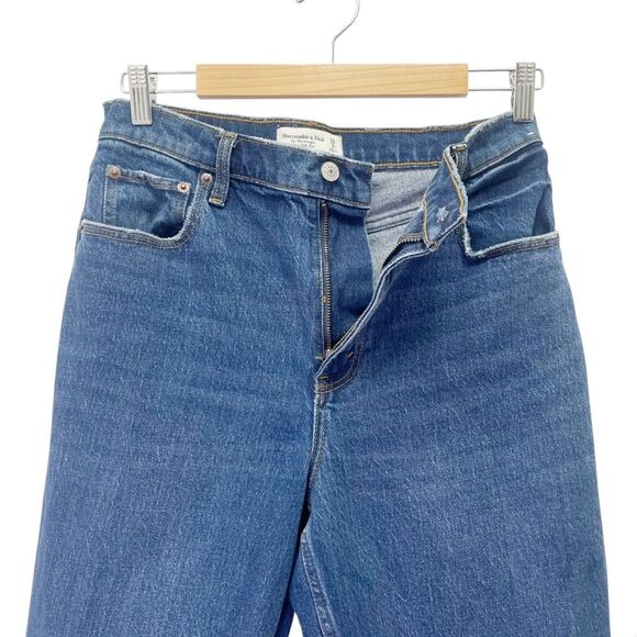 Abercrombie 90s Straight Ultra High Rise Jeans Dark Wash Size 29 | 8 Extra Short - Picture 4 of 9
